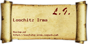 Loschitz Irma névjegykártya